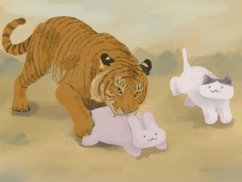 うさぎとねこととら